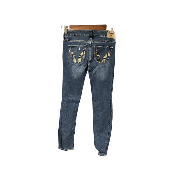 Hollister Skinny Fit Distress Ripped Denim Jeans Medium Wash Size W25 L32 - Picture 4 of 8